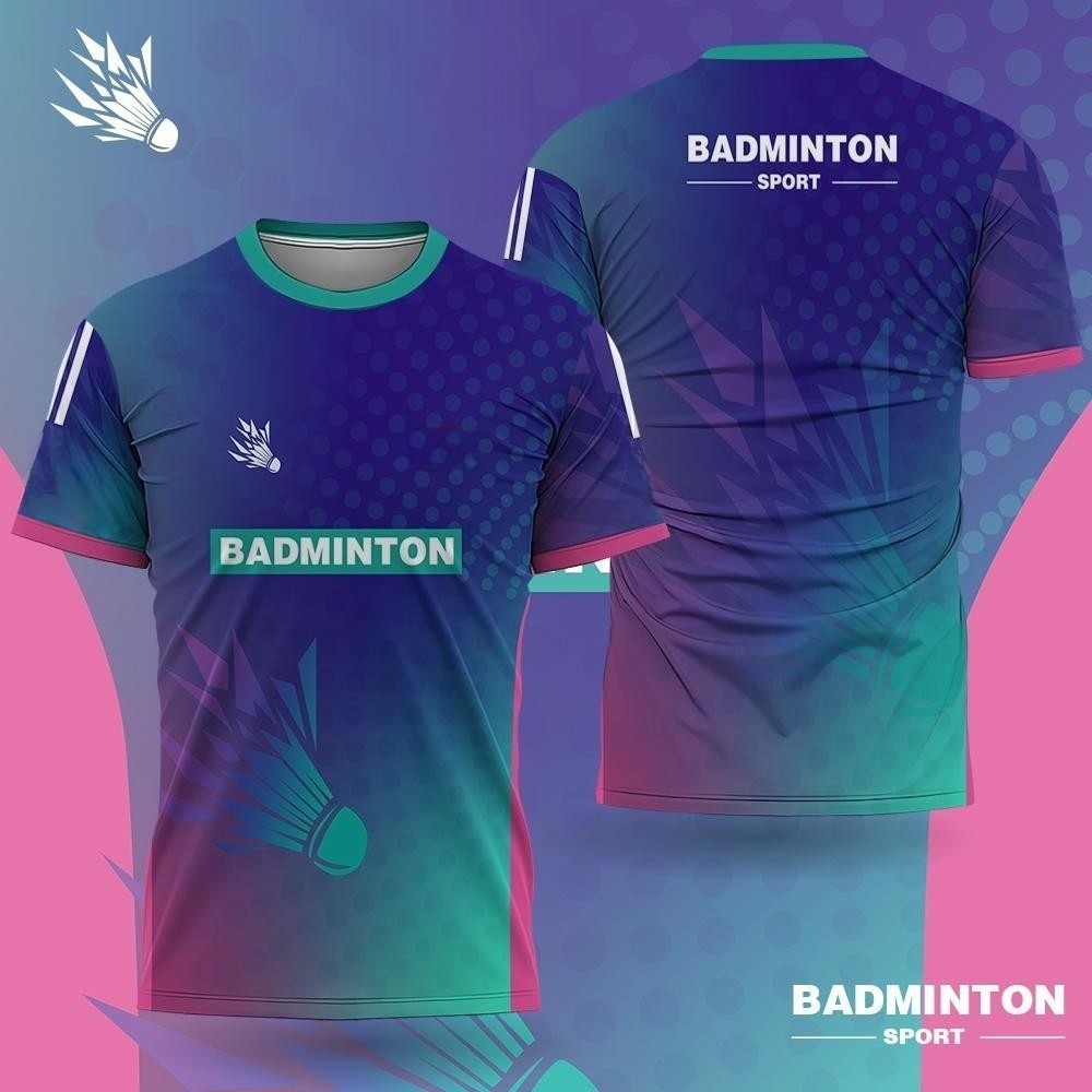 Badminton Aesthetic - Erkek Badminton Giyim Degrade 3D Baskı