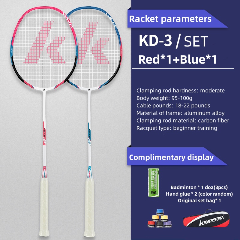 Badminton Raket - Kawasaki KD-3 Karbon Fiber Badminton Raketi